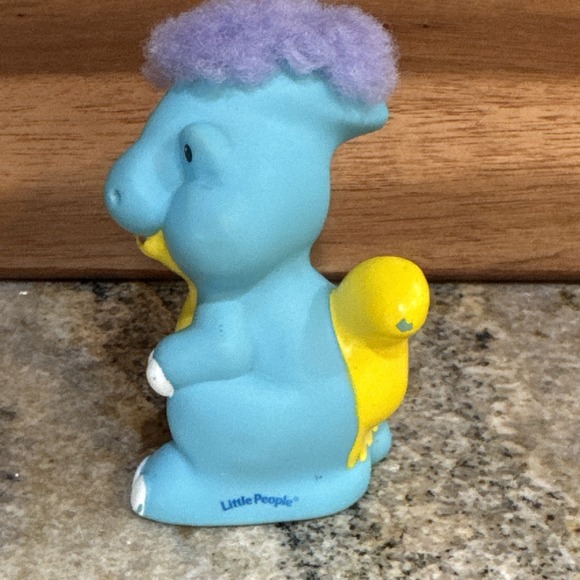 Fisher Price Little People Baby Dinoland Parasaurolophus Dinosaur 2006 Hair - Picture 4 of 6